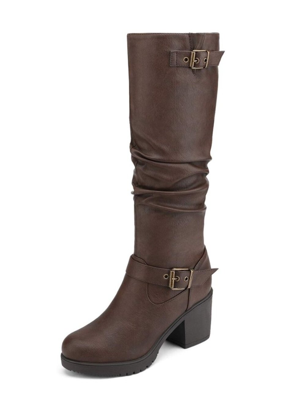 Women's Chunky Heel Knee High Tall Boots